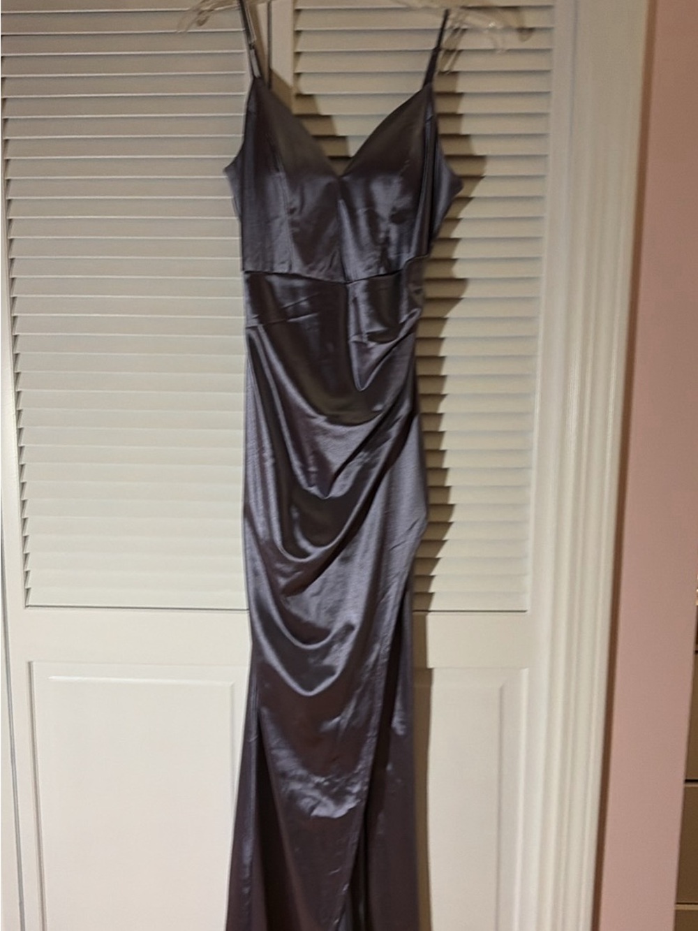 Satin Slip Maxi Dress in Dusty Purple